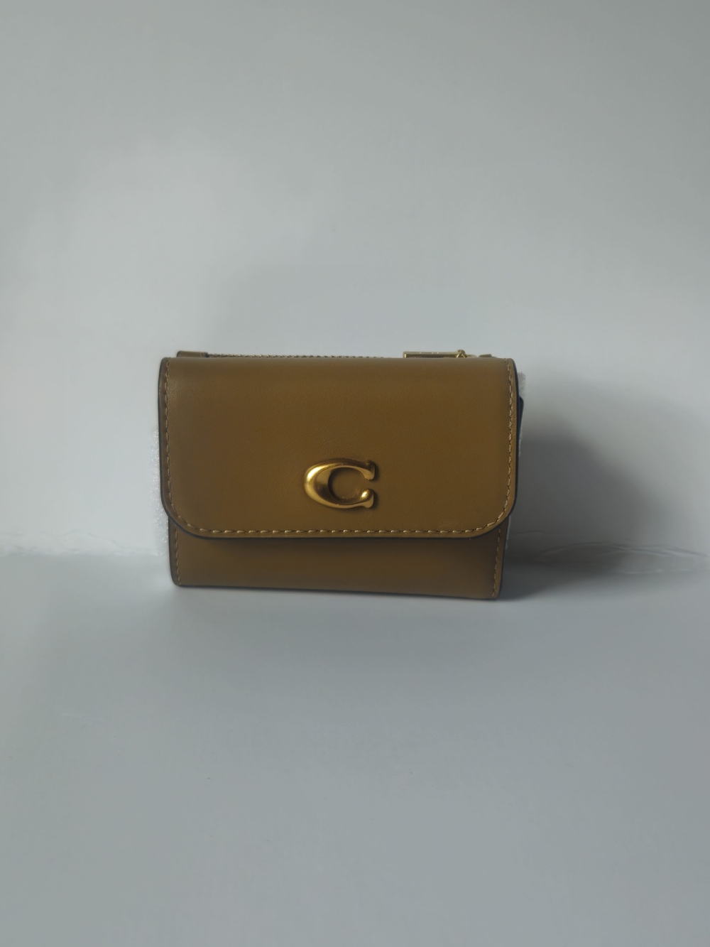 Coach Essential Flap Card Holder Wallet in "Muted Olive"